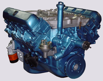 Blue Oldsmobile Engine